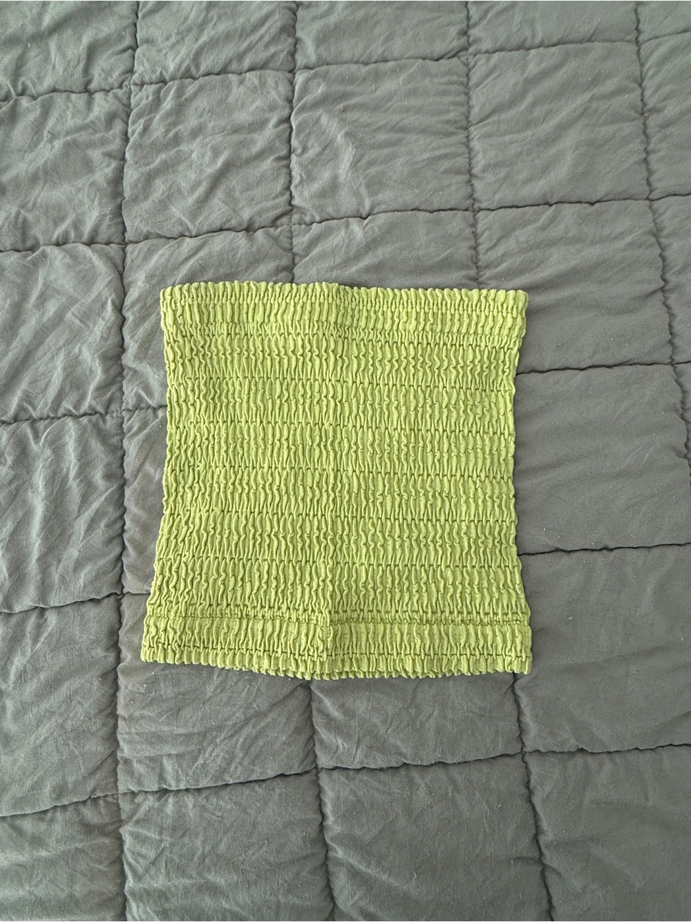 No Boundaries Lime Green Smocked Tube Top
